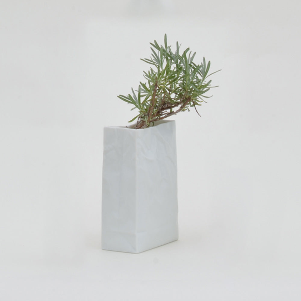 Crinkle Vase White
