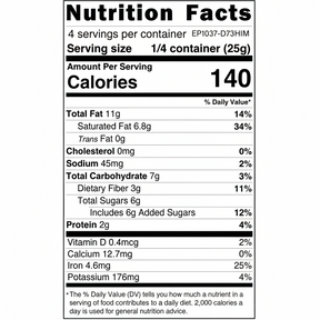 Nutrition facts label for a can of food with detailed nutritional information.