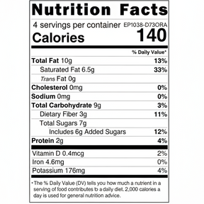Nutrition facts label for a can of food with detailed nutritional information.