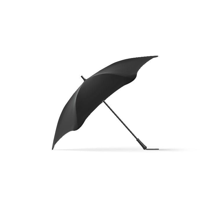 Black umbrella on a white background