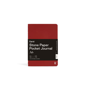 Red pocket journal with 'Kast' branding on a white background