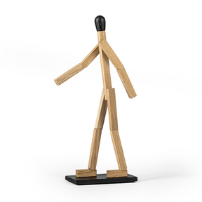 Wooden figure on a white background