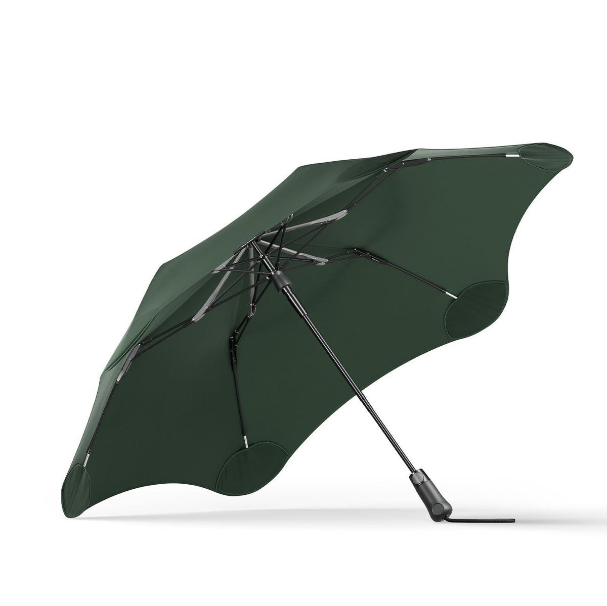 Green umbrella on a white background