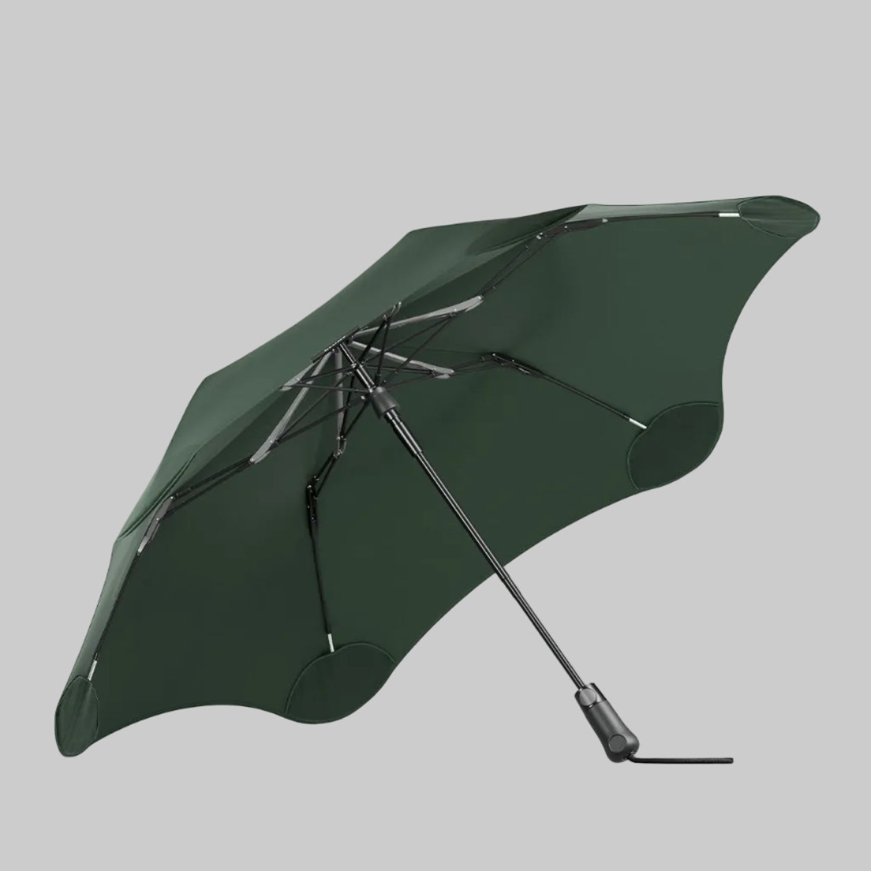 Green umbrella on a white background