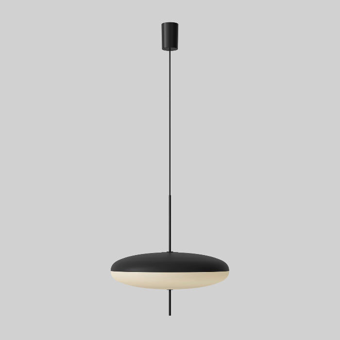 Astep, Model 2065, Black & White Diffuser Black Cable, Pendant, Gino Sarfatti,