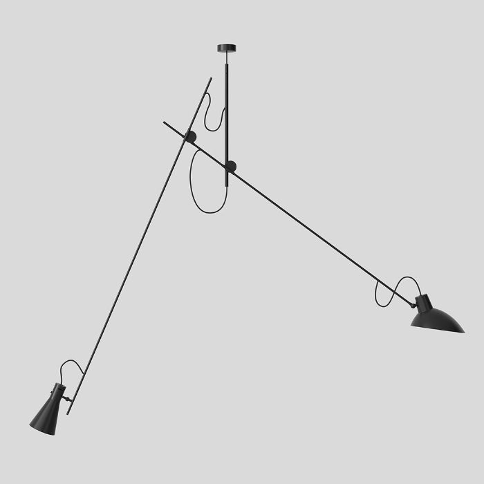 Astep, VV Cinquanta Suspension, Black Reflectors, Pendant, Vittoriano Viganó,