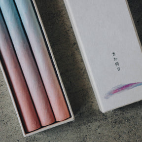 Traditional Japanese Multi-Colored Candle Set of Three