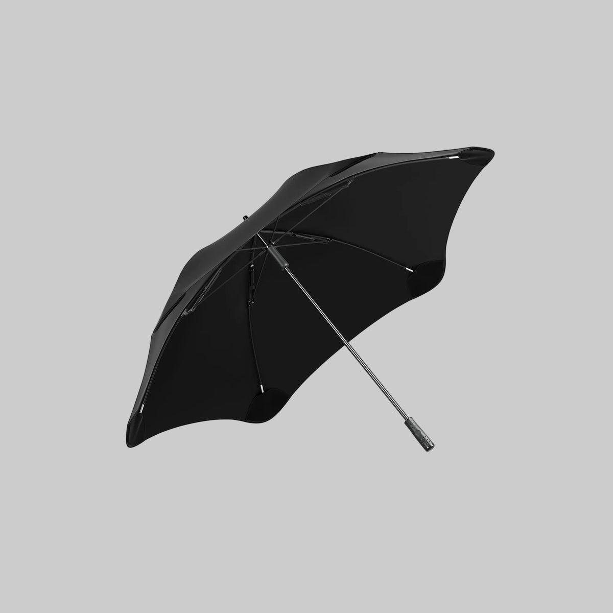 Black umbrella on a white background