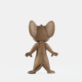 Wooden mouse figure on a white background