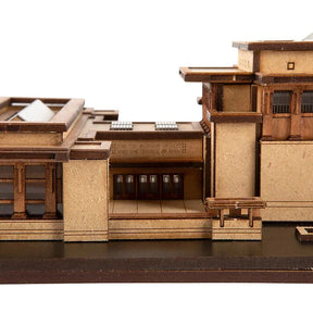 Model of a architectural building with detailed facades
