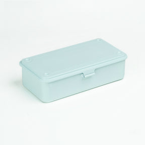 Glacier Toyo Steel T-190 compact metal storage box with rounded corners and front pull tab, shown closed on a white background.