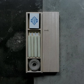 Traditional Japanese Candle Gift Set of Three in Wooden Box
