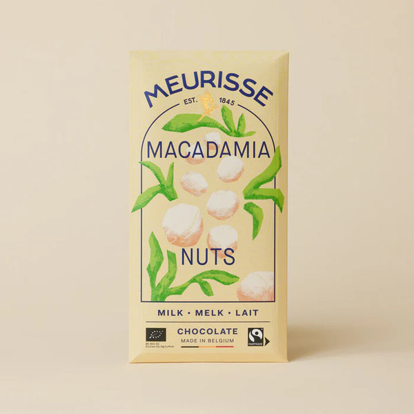 Meurisse Chocolate Bar Macadamia Nuts Milk Chocolate 39% | AMEICO