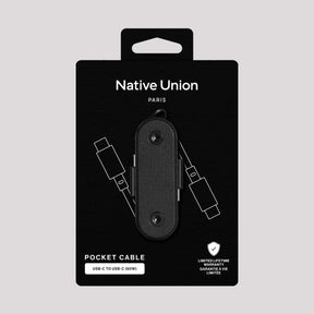 Native Union pocket cable packaging on a gray background