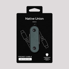 Native Union pocket cable packaging on a gray background