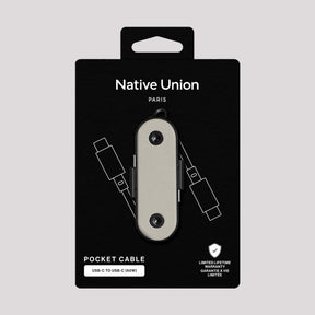 Native Union pocket cable packaging on a gray background