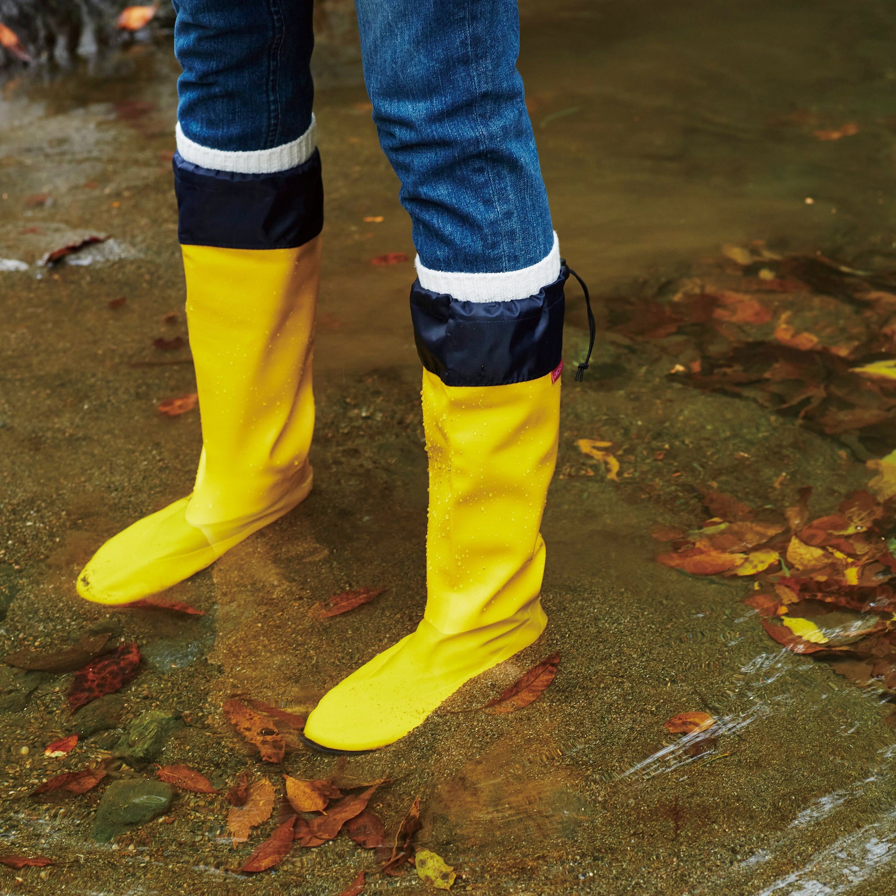 Packable Rubber Rain Boots - Yellow