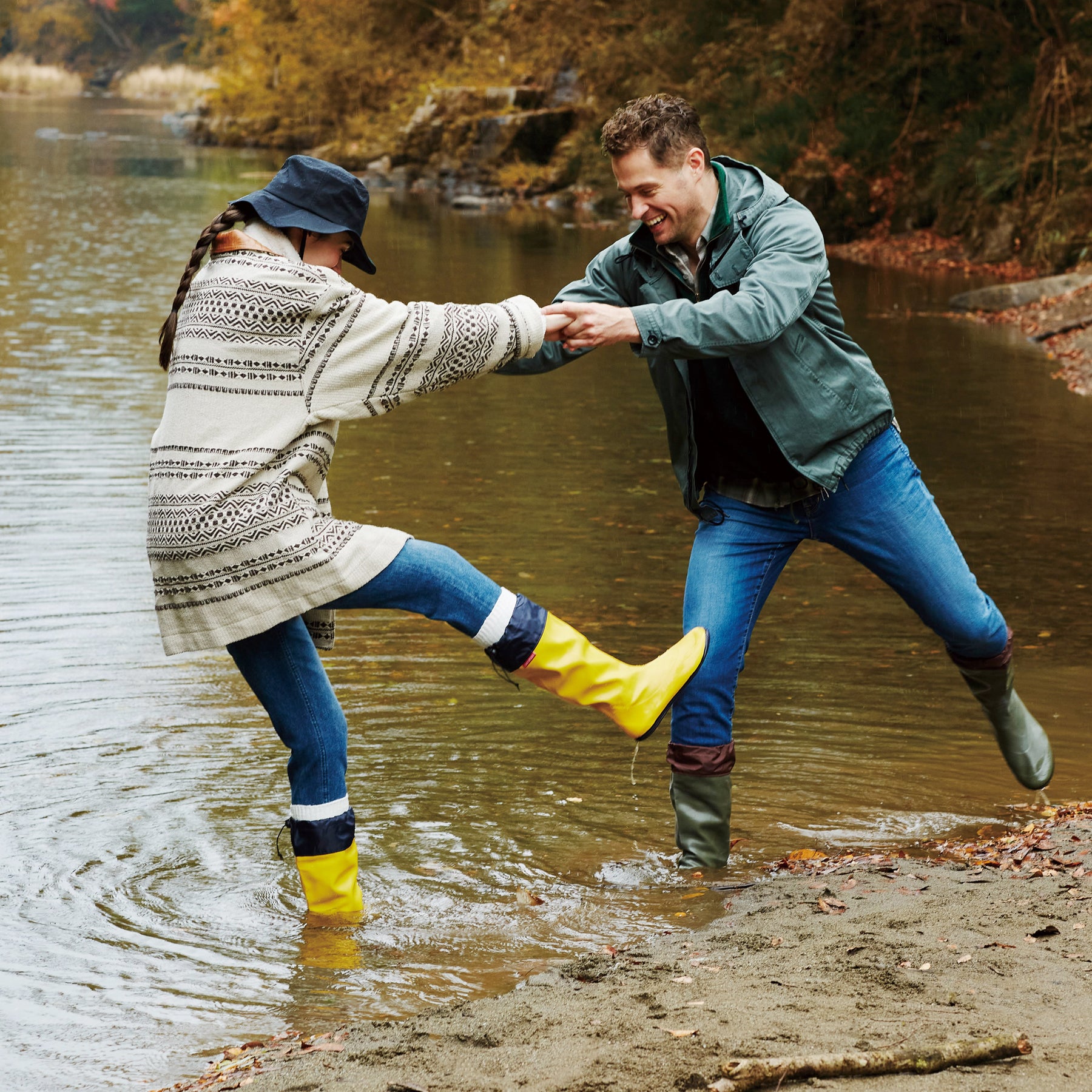 Packable Rubber Rain Boots - Yellow