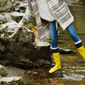 Packable Rubber Rain Boots - Yellow