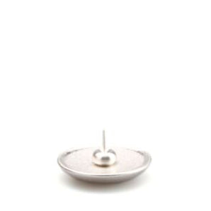A single silver stud earring shown against a plain white background, with the word 'Silver' printed in the bottom right corner.