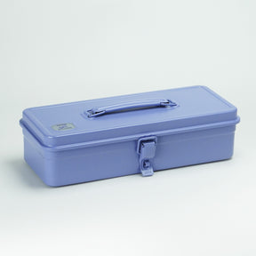 Lilac Toyo Steel metal toolbox with a minimalist rectangular design, smooth powder-coated finish, top carry handle, and single front latch, photographed closed against a clean white background.