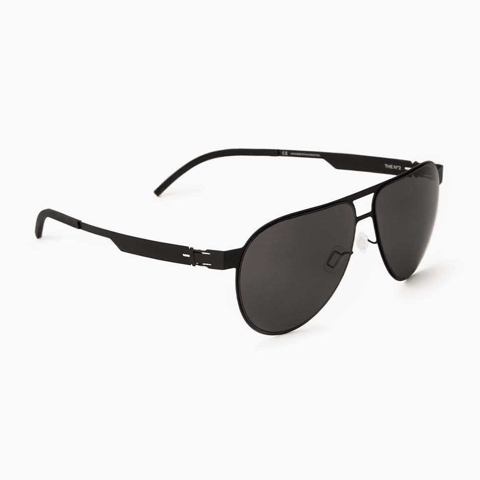 The No. 2, Sunglasses #2.4, Aviator, black,