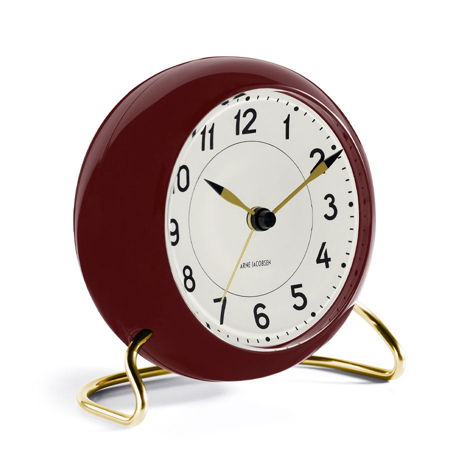 Rosendahl, Arne Jacobsen Station Alarm Clock Burgundy, Alarm Clock,