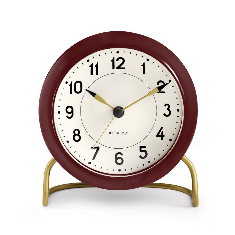 Rosendahl, Arne Jacobsen Station Alarm Clock Burgundy, Alarm Clock, Arne Jacobsen,