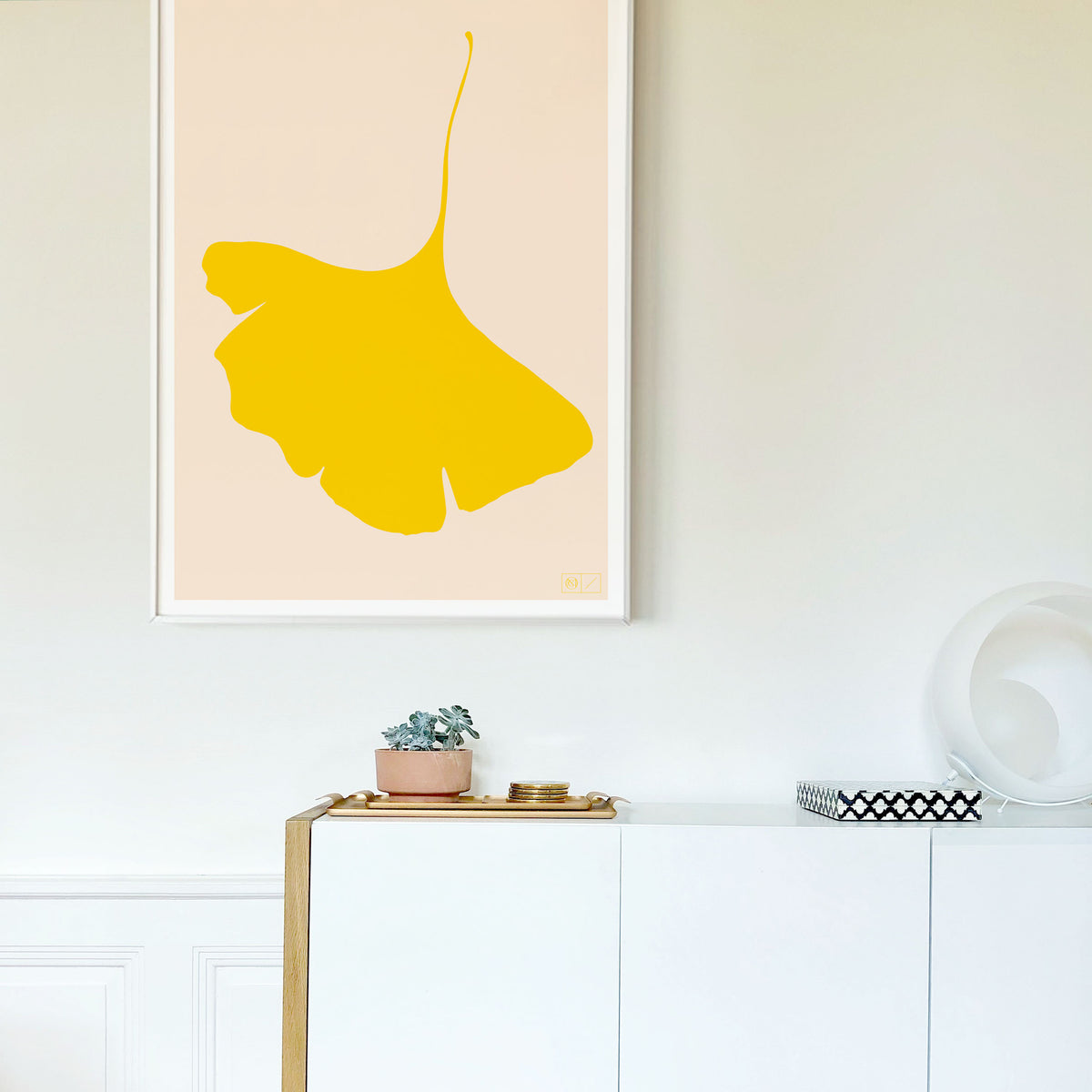Common Modern, Ginkgo Pop Limited Edition Poster, No. 6 Ginko Pop (yellow/white) Large, Decorative,