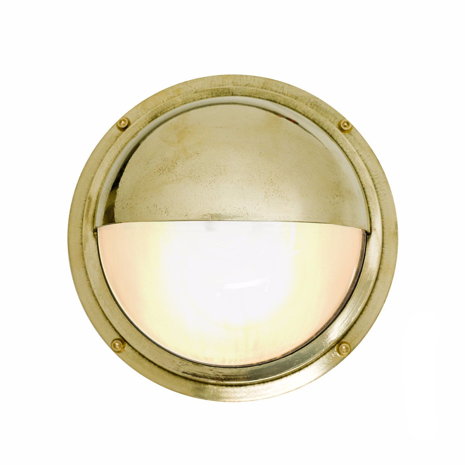 Brass Bulkhead Wall Lamp With Eyelid Shield, no. 7225