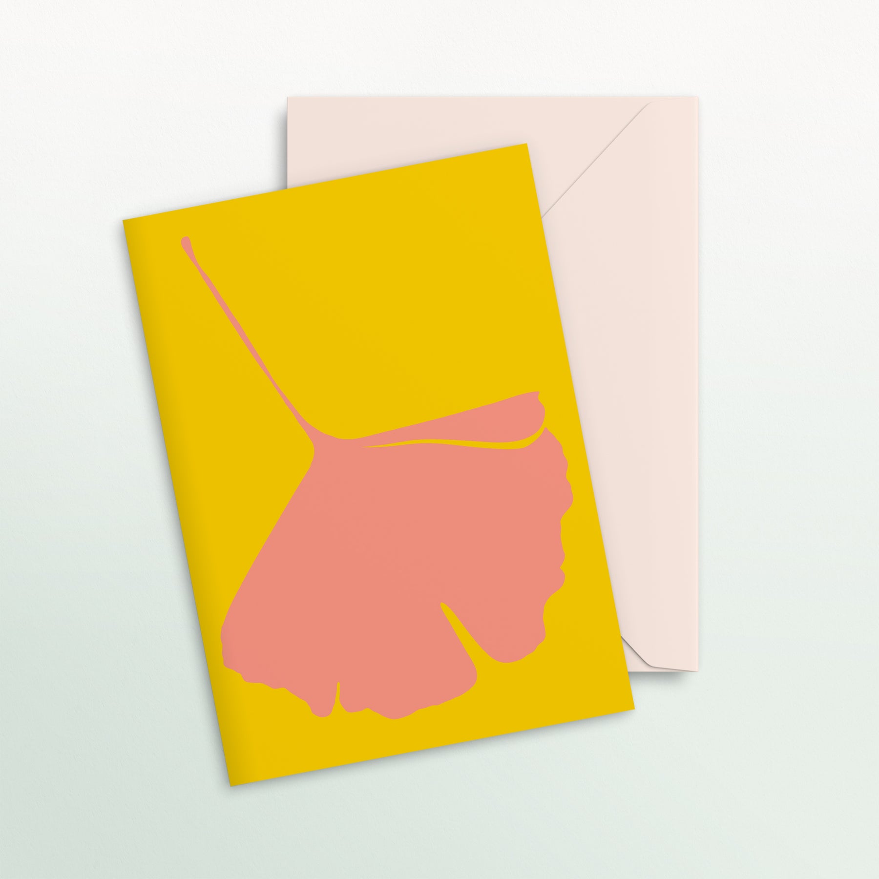 Common Modern, Ginkgo Pop Notecard, No. 4 (pink/yellow)