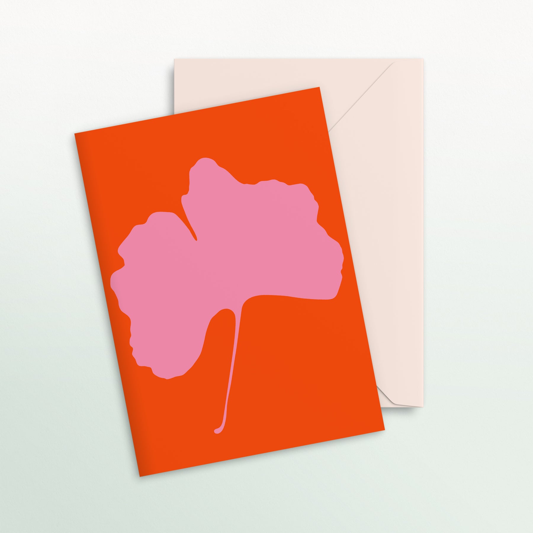 Common Modern, Ginkgo Pop Notecard, No. 5 (pink/orange)