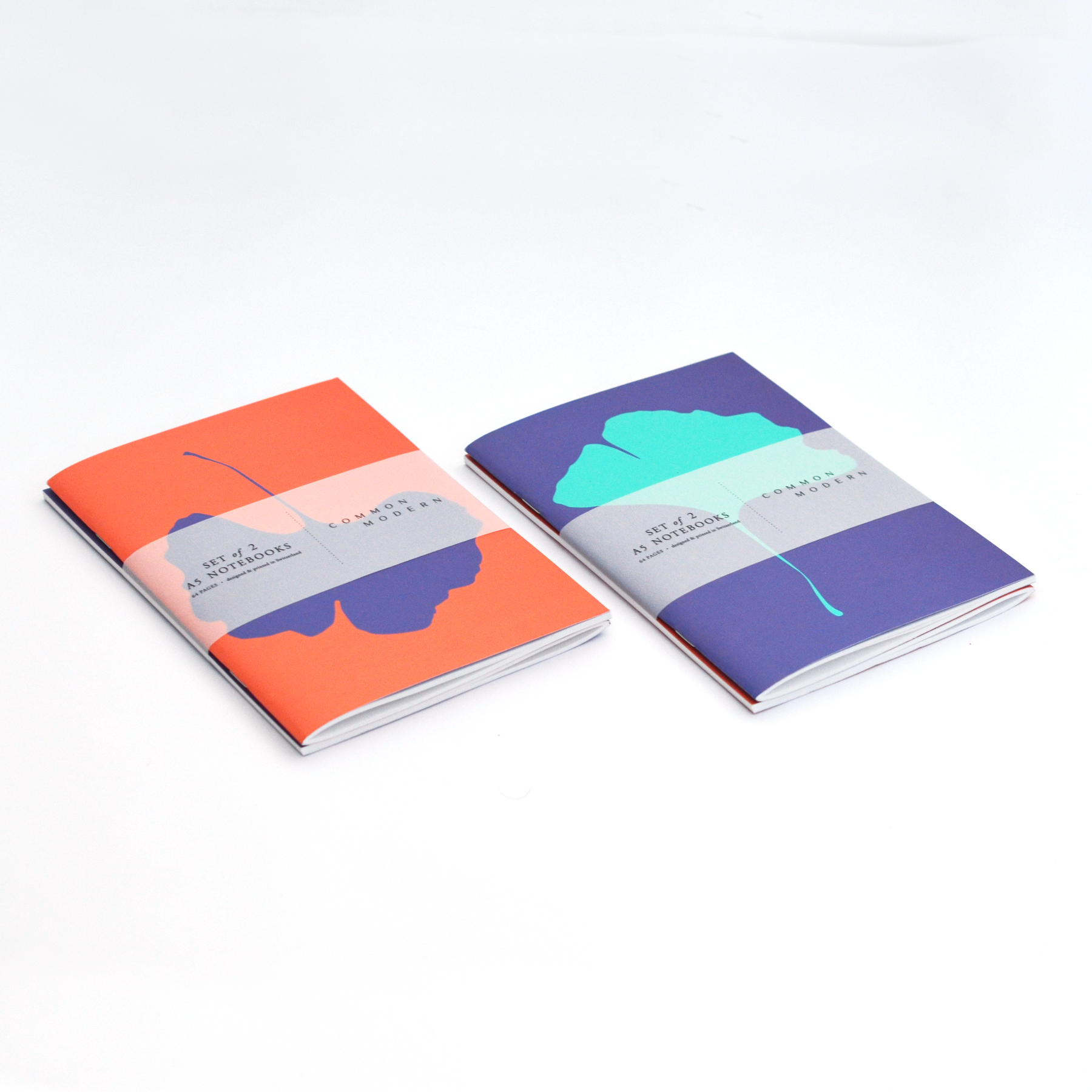 Common Modern  Ginkgo Pop Notebook Set of 2 Pantone 2022