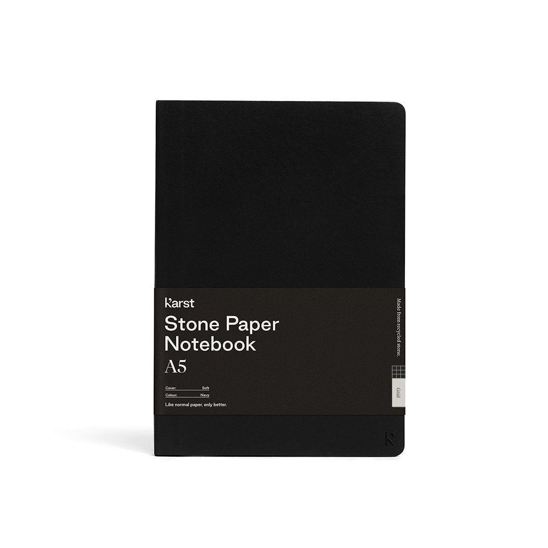Karst, A5 Softcover Notebook Grid, Black, Notebook,