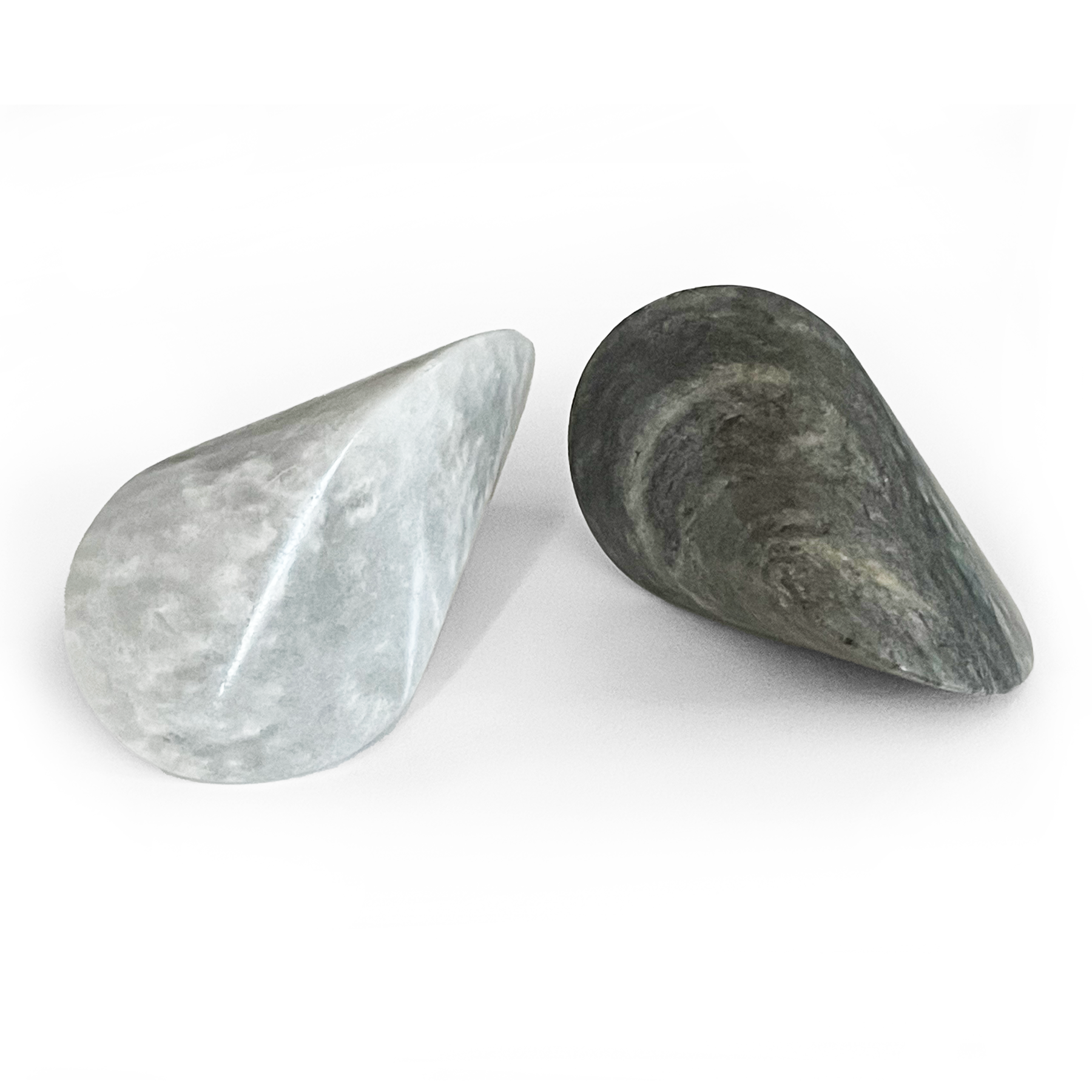 Kuboid, Oloid - Marble, Dark Grey Marble