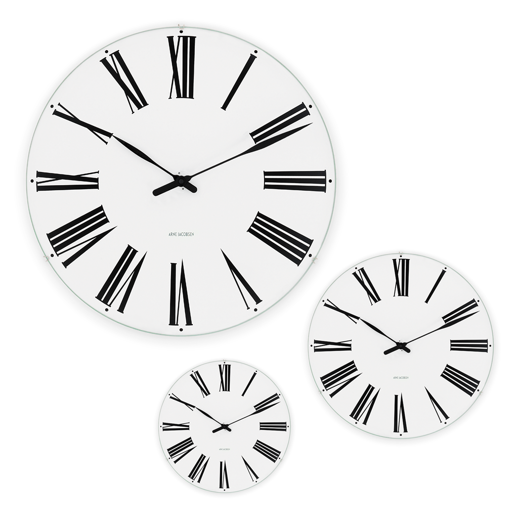 Rosendahl, Arne Jacobsen Roman Wall Clock, Size, 8.3 in dia., Wall Clock, Arne Jacobsen,