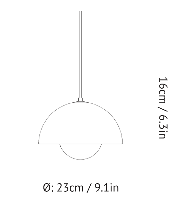 &tradition, Flowerpot Pendant VP1, Polished Stainless Steel
