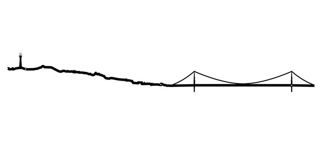 The Line, 19.5" City Skyline Silhouette, San Francisco view 1 (Financial district), Decorative,