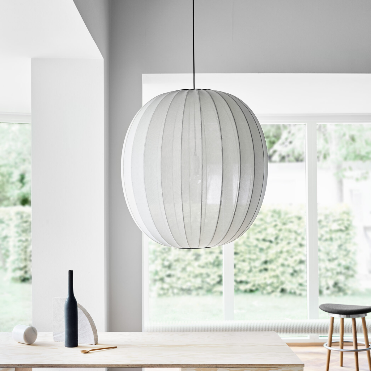Made by Hand, Knit-Wit Pendant Lamp 75, Pearl White, Pendant,