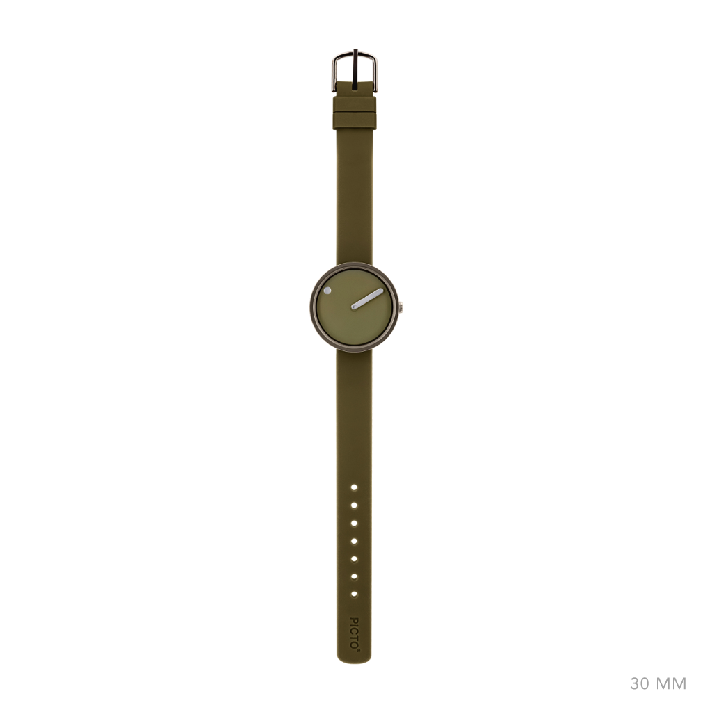 Picto, 30mm Khaki / Polished Grey, Analog Watch,