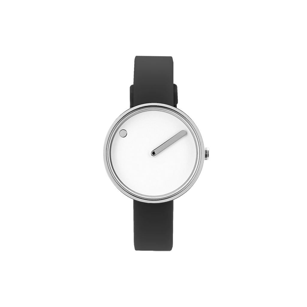Picto, 30mm White / Polished Steel, Analog Watch, Steen Christensen and Erling Andersen,