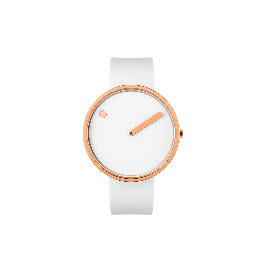 Picto, 40mm White / Polished Rose Gold, Analog Watch, Steen Christensen and Erling Andersen,